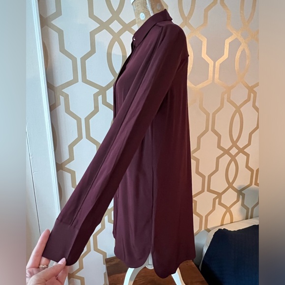 Vince cranberry size 8 tunic 100% silk - Picture 2 of 10